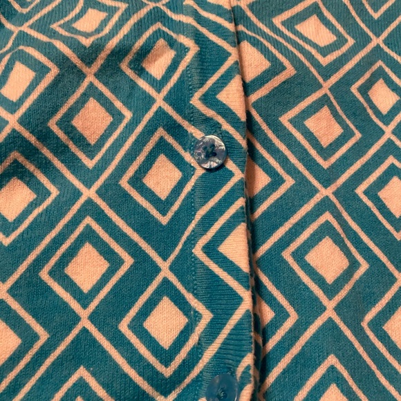 Blue and white button up sweeter - Picture 3 of 5